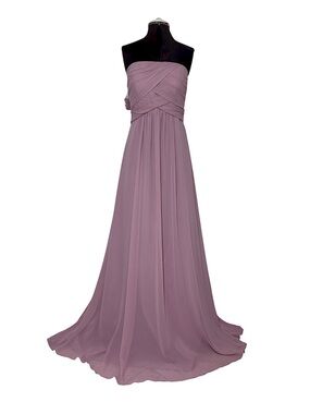 Morilee  Madeline G. Strapless  / Straps Pockets Rose Chiffon Flow Maxi Dress 12